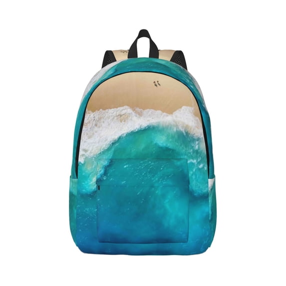 Wukai Beach Paper Reusable Cosmetic bag,Travel Toiletry Organizer Capacity,Waterproof Puzzle Bags