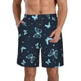 thumbnail image 1 of Wukai Beautiful Butterflies Print Beach Trunks with Compression Liner Swimsuit Quick Dry Beach Sports Shorts with Pocket-Large, 1 of 8