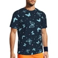 thumbnail image 1 of Wukai Beautiful Butterflies Print Men's Short-Sleeved Mesh T-Shirt,Quick-Dry Short Sleeve Workout T-Shirt-X-Small, 1 of 8