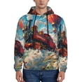 thumbnail image 1 of Wukai Beautiful Red Train Hot Air Balloon Print Men Hoodies Fleece Sweatshirts Long Sleeve Sweaters Pullover Fall Outfits Winter Clothes-3X-Large, 1 of 7