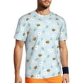 thumbnail image 1 of Wukai Bee Flower Print Men's Short-Sleeved Mesh T-Shirt,Quick-Dry Short Sleeve Workout T-Shirt-Small, 1 of 8