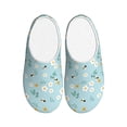 thumbnail image 1 of Wukai Bee Flower Print Women's Indoor Bedroom Slipper Slip On Shoes, Unisex House Shoes with Anti-Skid Sole for Men, Gift for Women Men-11, 1 of 7