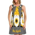 thumbnail image 1 of Wukai Bee Kind Print Women's Sleeveless Dress, Loose Fit Casual Dress for Women, Comfortable Sleeveless Summer Dress, 1 of 7