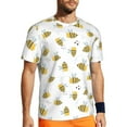 thumbnail image 1 of Wukai Bee Print Men's Short-Sleeved Mesh T-Shirt,Quick-Dry Short Sleeve Workout T-Shirt-X-Small, 1 of 8