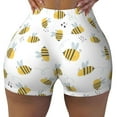 thumbnail image 1 of Wukai Bee Print Pack Biker Shorts for Women Yoga Workout Gym Running Scrunch Active Shorts-X-Large, 1 of 8