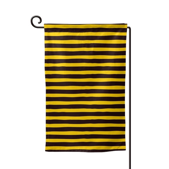 Wukai Bee Stripe Print Garden Flag 12.5x18 Inch Double Sided Sun-resistant Rain-resistant, Wrinkle-resistant Colorfast(Only Flag)