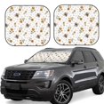 thumbnail image 1 of Wukai Bees And Flowers Print Windshield Sun Shade, Car Front Window Shades Sunshade Cover Sun Visor Shield Block Automotive Interior Protector Blocks UV Rays-Medium, 1 of 6