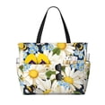 thumbnail image 1 of Wukai Bees Collecting Nectar Print Zipper Bag,large Beach Tote Bag,Waterproof Sandproof Bag,Grocery and Picnic Tote Travel Bag, 1 of 5