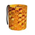 thumbnail image 1 of Wukai Bees on Hive Honeycomb Print Car Trash Can - Easy to Clean Hanging Garbage Bin - Removable Liner - Leak-Car Garbage Can - Waterproof Trash Can for Car and SUV, 1 of 7