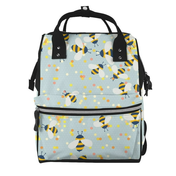Wukai Bees Mummy Backpac, Diaper Bag Purse Breast Pump Bag Purse Diaper Bag for swim,gym,workout,large capacity backpack