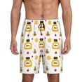 thumbnail image 1 of Wukai Bees and Flowers Men’s Short Pajama Pants With Pockets Soft Sleep Pj Shorts for Men-X-Large, 1 of 6