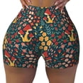 thumbnail image 1 of Wukai Berries and Flowers Print Pack Biker Shorts for Women Yoga Workout Gym Running Scrunch Active Shorts-XX-Large, 1 of 8