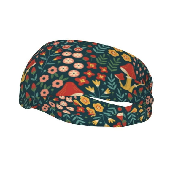Wukai Berries and Flowers Sports sweatband,Men & Women Sweatband Headband for Running, Cross Training, Racquetball, Working Out