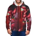 thumbnail image 1 of Wukai Berry Infused Refreshment Print Men's Zip-Up Hoodie,Fleece Full-Zip Hoodie for Men, Hooded Sweatshirt-Medium, 1 of 5