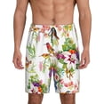thumbnail image 1 of Wukai Birds And Flowers Men’s Short Pajama Pants With Pockets Soft Sleep Pj Shorts for Men-Small, 1 of 6