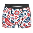 thumbnail image 1 of Wukai Birds Flowers Print Men’s Underwear Breathable Boxer Briefs,&nbsp;Moisture Wicking & Breathable-Small, 1 of 7
