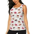 thumbnail image 1 of Wukai Birthday Cake Print &nbsp;Women's Workout Tank Top Mesh Yoga Shirts Athletic Running Tank Tops Athletic Gym Shirts - Medium, 1 of 8