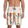 thumbnail image 1 of Wukai Black African Woman Men’s Short Pajama Pants With Pockets Soft Sleep Pj Shorts for Men-4X-Large, 1 of 6
