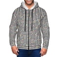 thumbnail image 1 of Wukai Black And White Houndstooth Print Men's Zip-Up Hoodie,Fleece Full-Zip Hoodie for Men, Hooded Sweatshirt-3X-Large, 1 of 5