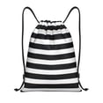 thumbnail image 1 of Wukai Black And White Stripes Drawstring Backpack Bag Sport Gym Sackpack Large Size String Backpack Cinch for Women Men-Medium, 1 of 6