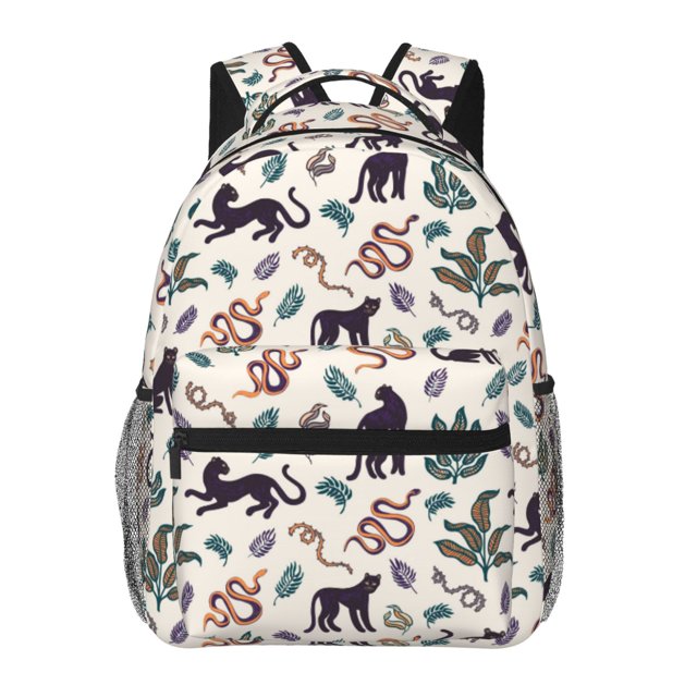 Wukai Black Cat And Snake Ergonomic Lightweight Laptop Backpack