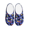 thumbnail image 1 of Wukai Black Cats And Flowers Print Women's Indoor Bedroom Slipper Slip On Shoes, Unisex House Shoes with Anti-Skid Sole for Men, Gift for Women Men-37/38, 1 of 7