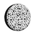 thumbnail image 1 of Wukai Black Footprints Print Spare Tire Cover for RV Trailer,Waterproof PVC Faux Leather Wheel Cover Fit for Truck,Trailer,RV,SUV,Camper and Most Vehicle-14 inch, 1 of 6