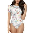 thumbnail image 1 of Naloa Cute Koala Women's Short-Sleeved Onesie, One-Piece Swimsuit for Parties, dates, clubs - Large, 1 of 9