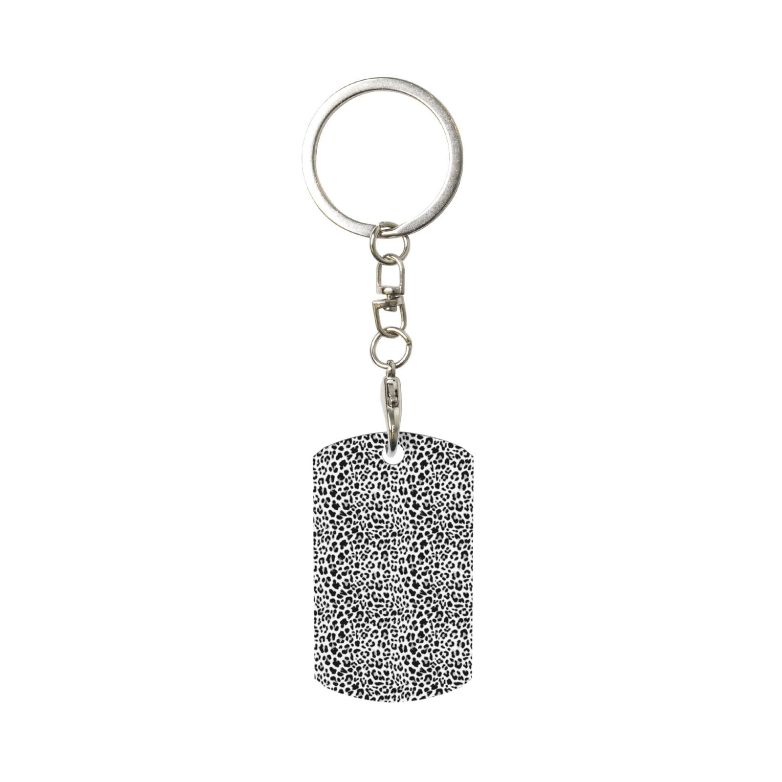 Wukai Black Leopard Print Rectangular Metal Keychain: Sleek and Durable ...