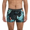 thumbnail image 1 of Wukai Black Panther Floral Illustration Print Men’s Underwear Breathable Boxer Brief for Men,&nbsp;Moisture Wicking & Breathable-Small, 1 of 5