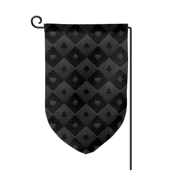 Wukai Black Poker Print Garden Flag 12.5x18 Inch Double Sided Sun-resistant Rain-resistant, Wrinkle-resistant Colorfast(Only Flag)