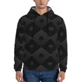 thumbnail image 1 of Wukai Black Poker Print Men Hoodies Fleece Sweatshirts Long Sleeve Sweaters Pullover Fall Outfits Winter Clothes-Large, 1 of 7