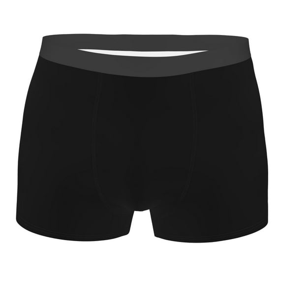 Wukai Black Print Men’s Underwear Breathable Boxer Briefs, Moisture Wicking & Breathable-