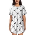 thumbnail image 1 of Wukai Black Rabbit Women's Pajama Set,Short-Sleeve Top and Shorts with Elastic Waistband and Pockets for Loungewear, Yoga, and Casual Wear-, 1 of 8