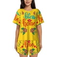 thumbnail image 1 of "Wukai Bless This Home Women's Pajama Set - Short-Sleeve Top and Shorts with Elastic Waistband and Pockets for Loungewear, Yoga, and Casual Wear-, 1 of 8