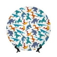 thumbnail image 1 of Wukai Block Dinosaur Print Decorative Plate for Display,Bone China Decorative Plate, Ceramic Dinner Plate with Stand, Vertical Ceramic Plate-6in, 1 of 6