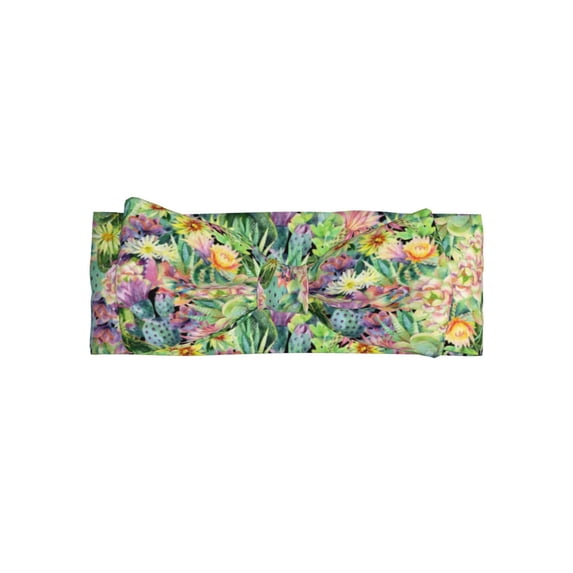 Wukai Blooming Cactus Print Baby Bow Headband for Newborn Infant Baby Toddler Girls