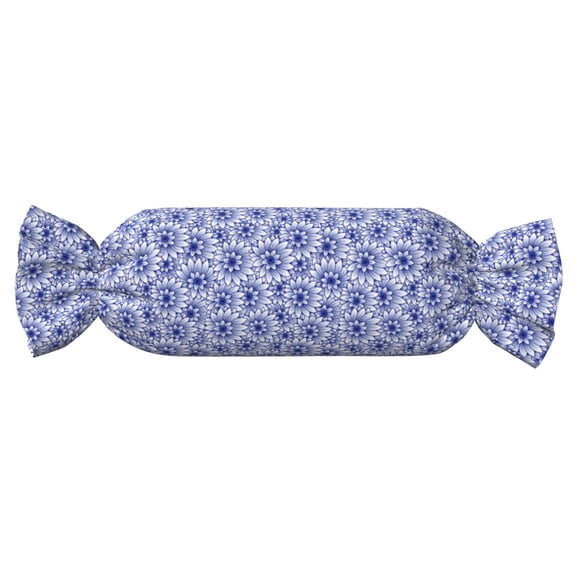 Wukai Blue And White Flowers Print Candy Pillow Cylindrical Pillows Sofa Pillow Neck Hand Support Pillows Including Insert Lumbar Pillows