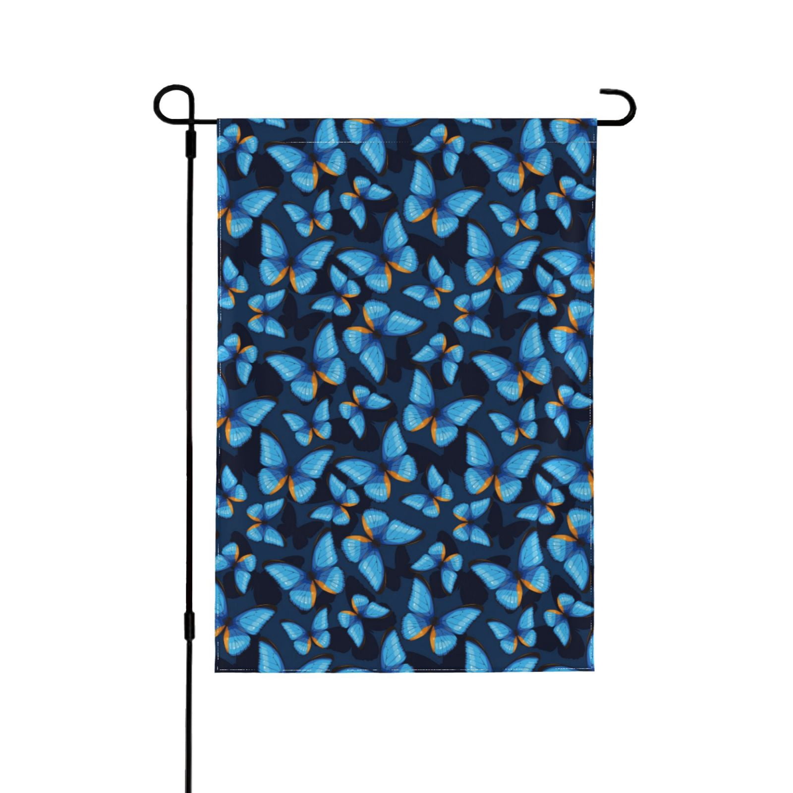 Wukai Blue Butterfly Garden Flags Double Sided Welcome Garden Yard ...