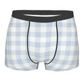 thumbnail image 1 of Wukai Blue Checkboard Print Men’s Underwear Breathable Boxer Briefs,&nbsp;Moisture Wicking & Breathable-X-Large, 1 of 7