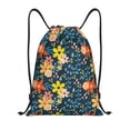 thumbnail image 1 of Wukai Blue Floral Drawstring Backpack Bag Sport Gym Sackpack Large Size String Backpack Cinch for Women Men-Small, 1 of 6