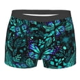 thumbnail image 1 of Wukai Blue Floral with Butterflies Print Men’s Underwear Breathable Boxer Briefs,&nbsp;Moisture Wicking & Breathable-Large, 1 of 7