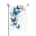 thumbnail image 1 of Wukai Blue Flying Butterflies Garden Flags Double Sided Welcome Garden Yard House Flags Outside Outdoor House (Only Flag), 1 of 8