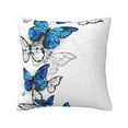 thumbnail image 1 of Wukai Blue Flying Butterflies Premium Polyester Fleece Pillow Covers with Hidden Zipper Closure,Luxuriously Soft and Durable-20"x20", 1 of 7