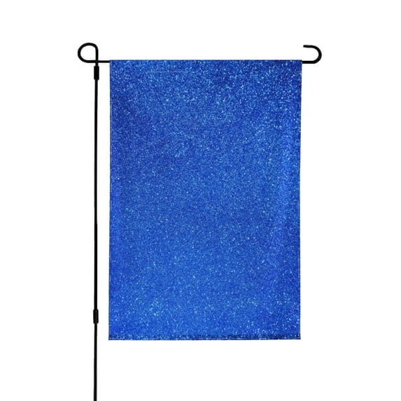 Wukai Blue Glitter Garden Flags Double Sided Welcome Garden Yard House Flags Outside Outdoor House (Only Flag)
