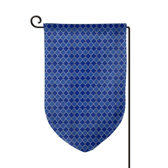 Wukai Blue Lantern Shapes Print Garden Flag 12.5x18 Inch Double Sided Sun-resistant Rain-resistant, Wrinkle-resistant Colorfast(Only Flag)