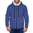 thumbnail image 1 of Wukai Blue Lantern Shapes Print Men's Zip-Up Hoodie,Fleece Full-Zip Hoodie for Men, Hooded Sweatshirt-Large, 1 of 5