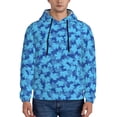thumbnail image 1 of Wukai Blue Maple Leaf Print Men Hoodies Fleece Sweatshirts Long Sleeve Sweaters Pullover Fall Outfits Winter Clothes-4X-Large, 1 of 7