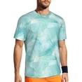 thumbnail image 1 of Wukai Blue Marble Print Men's Short-Sleeved Mesh T-Shirt,Quick-Dry Short Sleeve Workout T-Shirt-Medium, 1 of 8