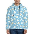 thumbnail image 1 of Wukai Blue Popcorn Print Men Hoodies Fleece Sweatshirts Long Sleeve Sweaters Pullover Fall Outfits Winter Clothes-XX-Large, 1 of 7